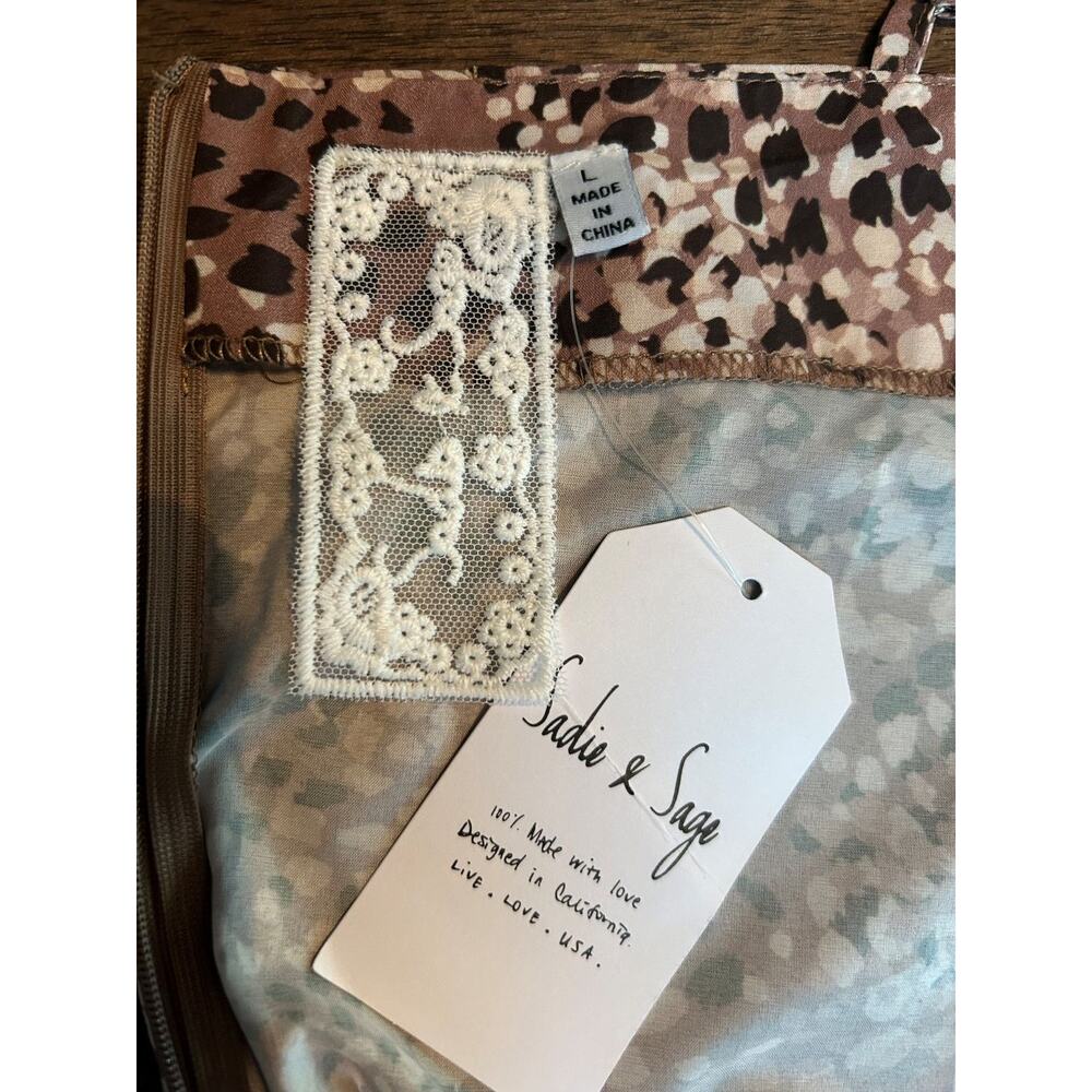 NWT Sadie & Sage Dusty Pink with Abstract Print Cocktail Slip Dress-Large - Picture 6 of 15